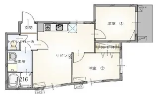 デコール岡本2番館【2階】の間取り
