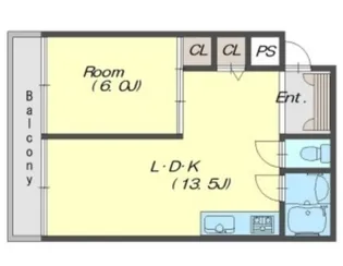 ヴィラ六甲道【2階】の間取り