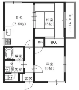 セジュール中田II【1階】の間取り