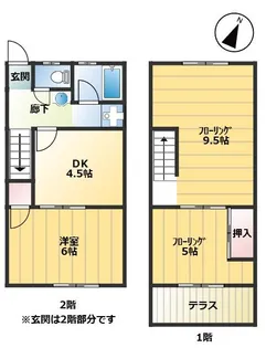 寺口町テラスハウス【102号室】の間取り