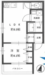 アムール畑原通【101号室】の間取り