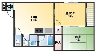 六甲ブライトマンション【201号室】の間取り