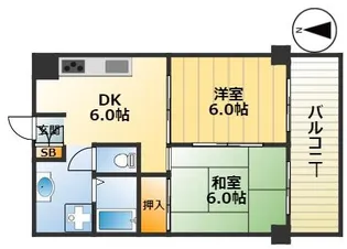 六甲パークランド【6階】の間取り