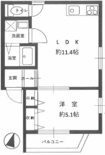 アムール畑原通【1階】の間取り