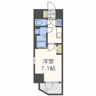 エスリード難波THE FIRST【13階】の間取り