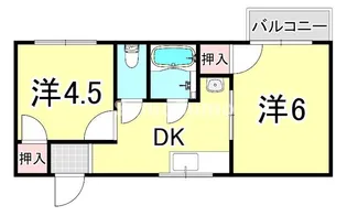 兵庫県西宮市上大市5丁目【アパート】の間取り