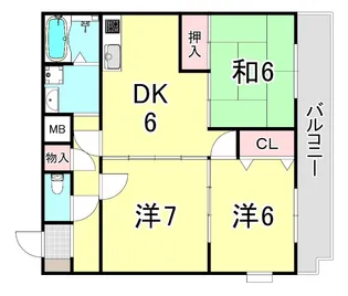 兵庫県神戸市東灘区西岡本4丁目【マンション】の間取り