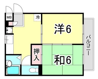 兵庫県西宮市老松町【アパート】の間取り