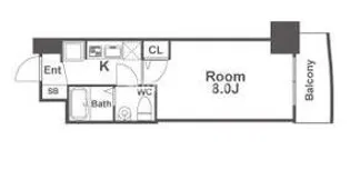 SERENiTE堺筋本町SUD【14階】の間取り