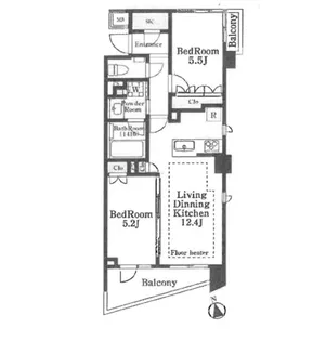オープンレジデンシア目黒柿の木坂【3階】の間取り