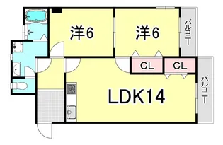 ハイツ 甑岩【1階】の間取り