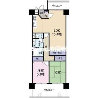インペリアル南塚口ガーデンハウス【4階】の間取り