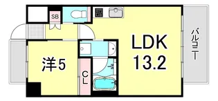 プレジオさくら夙川【5階】の間取り