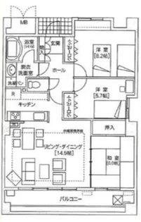 ハーバービュー六甲【6階】の間取り