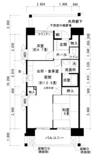 URグリーンヒルズ六甲【3階】の間取り