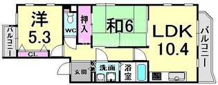 兵庫県神戸市灘区中郷町2丁目【マンション】の間取り