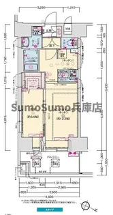 兵庫県神戸市兵庫区西多聞通2丁目【マンション】の間取り