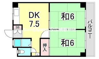 兵庫県尼崎市武庫之荘2丁目【アパート】の間取り