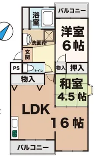 クリスタル明舞【4階】の間取り