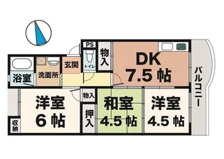 兵庫県神戸市垂水区福田3丁目【マンション】の間取り