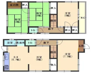 兵庫県神戸市垂水区福田1丁目【一戸建】の間取り