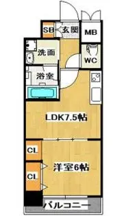 ジューム南船場【5階】の間取り