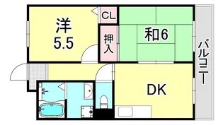 ハイム桜谷I【2階】の間取り