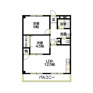 シャトレ北川【2階】の間取り