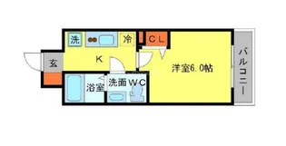 SERENiTE北浜【15階】の間取り