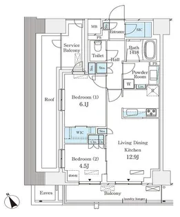 パークナードフィット南青山Garden【8階】の間取り