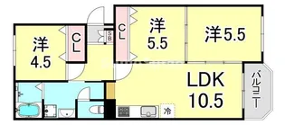 兵庫県西宮市満池谷町【アパート】の間取り