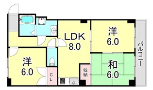 兵庫県神戸市長田区房王寺町4丁目【マンション】の間取り