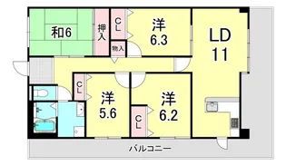 兵庫県西宮市松下町【マンション】の間取り