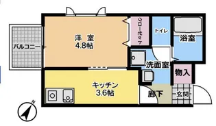 1DKの間取り画像