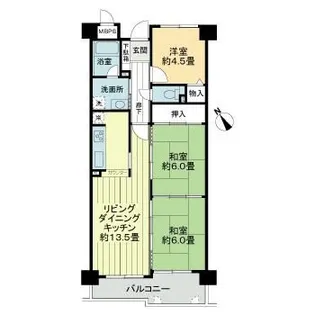 ライオンズマンション西明石北【3階】の間取り