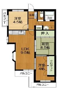 ときわ西山ハイツ【3階】の間取り