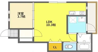 ウグイスコート【1階】の間取り