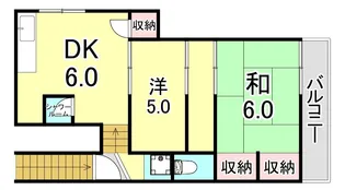 妙法寺池ノ内2戸アパート【1階】の間取り