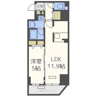 プレサンス阿波座駅前【13階】の間取り
