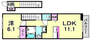 兵庫県西宮市大島町【アパート】の間取り