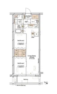 ブランシエスタ目黒中央町【4階】の間取り