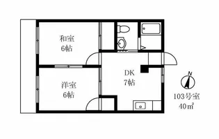 ファミーユ田園【1階】の間取り