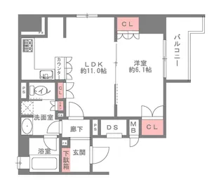 リーガル北堀江【13階】の間取り