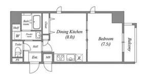 プランドール北浜【13階】の間取り