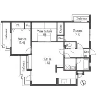 ベルエール大橋Ⅱ【3階】の間取り