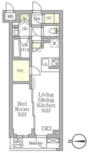 アジールコート都立大学【1階】の間取り
