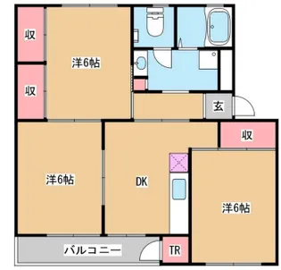渦ケ森コーポ12号館【5階】の間取り