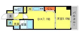 BRAVI南堀江【7階】の間取り