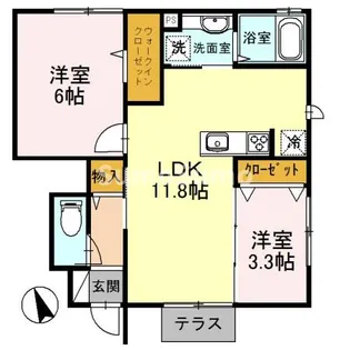 兵庫県西宮市愛宕山【アパート】の間取り