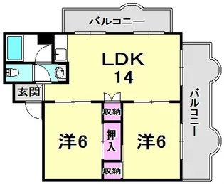 兵庫県西宮市甲子園口3丁目【マンション】の間取り